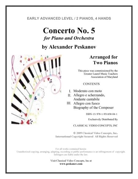 Concerto No. 5 for Piano and Orchestra (First Edition)