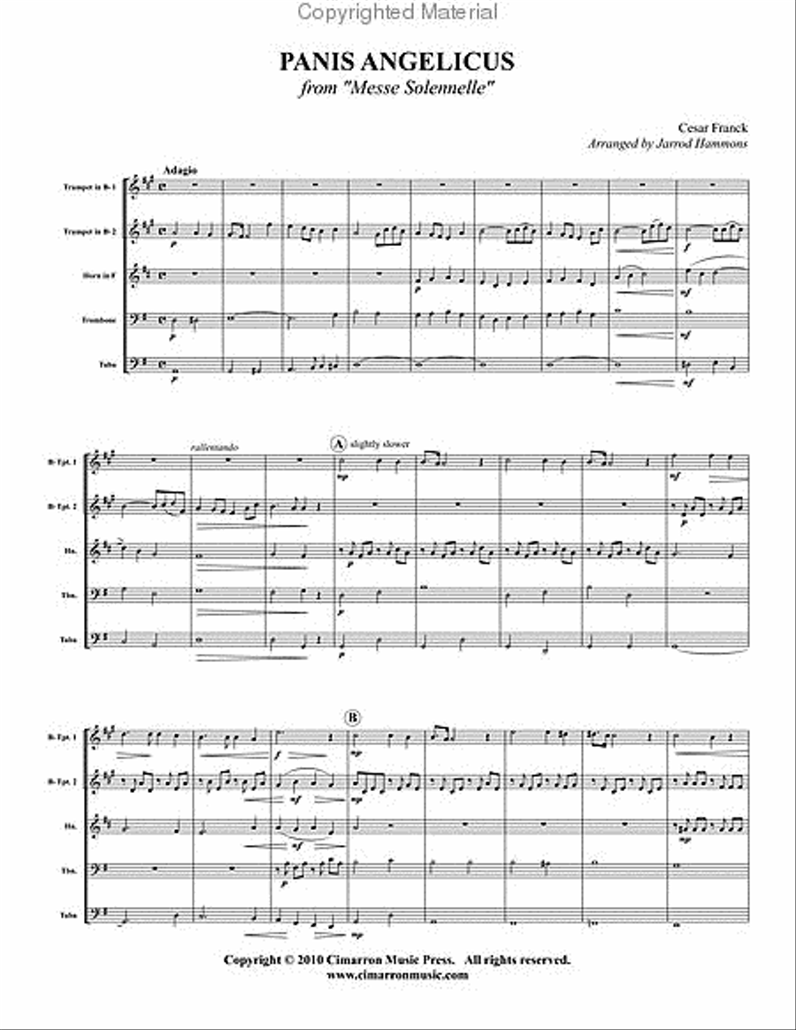 Panis angelicus Brass Quintet scores gallery preview page 2