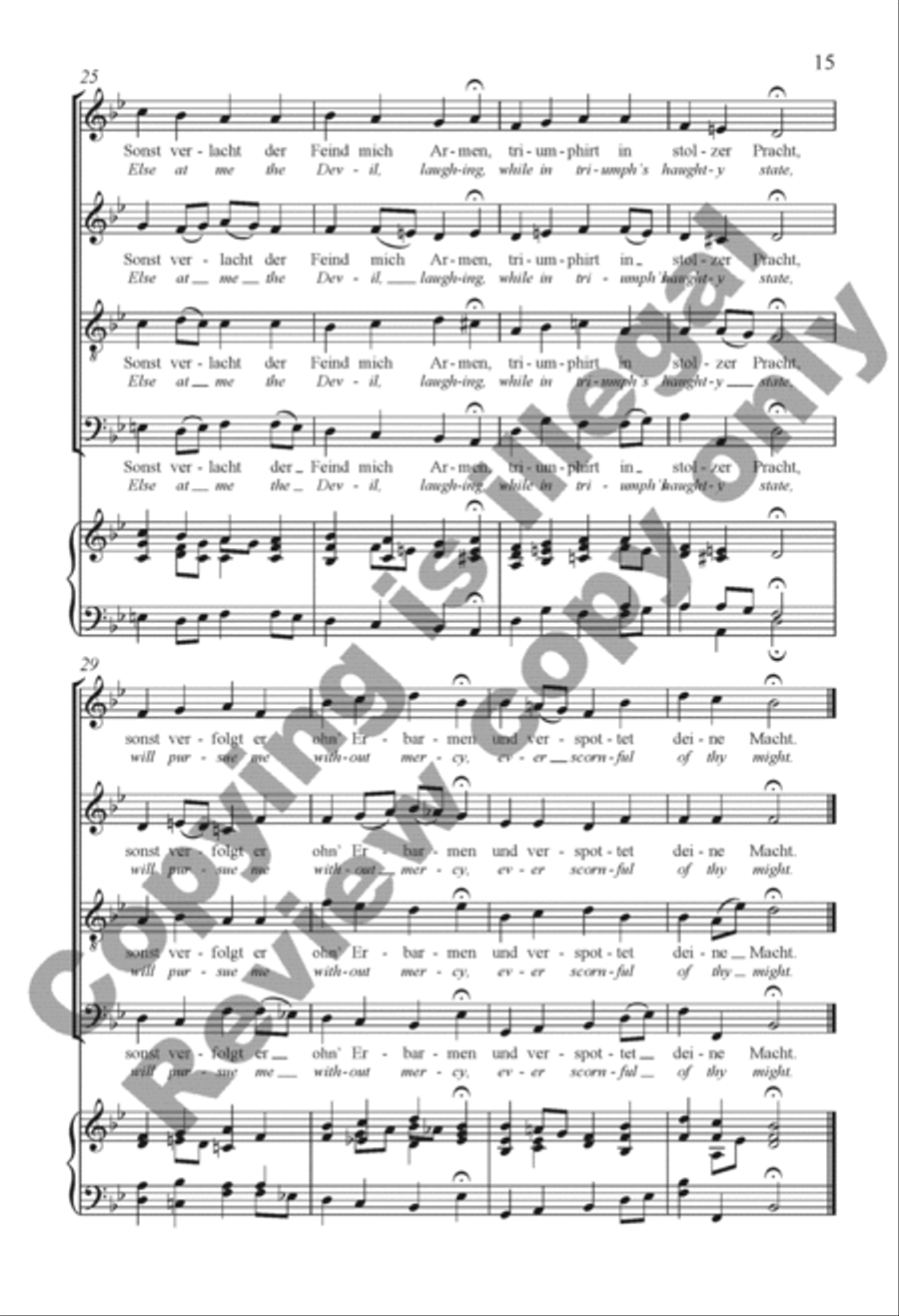 Drei Geistliche Lieder (Three Sacred Songs) 4-Part scores gallery preview page 14
