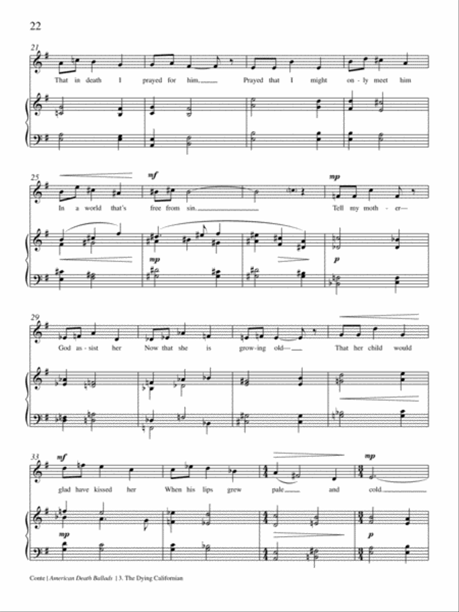 The Dying Californian from American Death Ballads High Voice scores gallery preview page 2