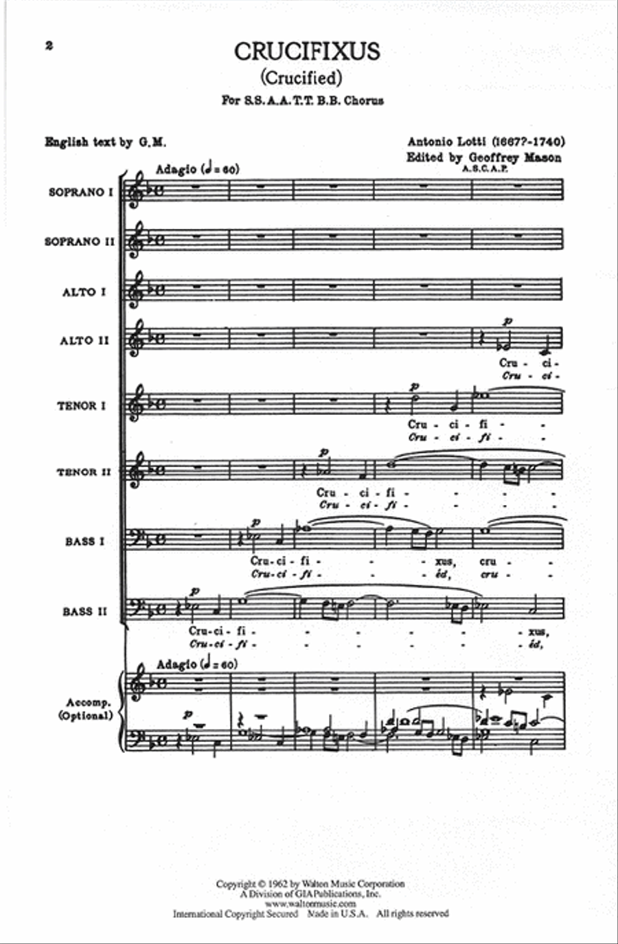 Crucifixus - SSAATTBB SSAATTBB scores gallery preview page 2