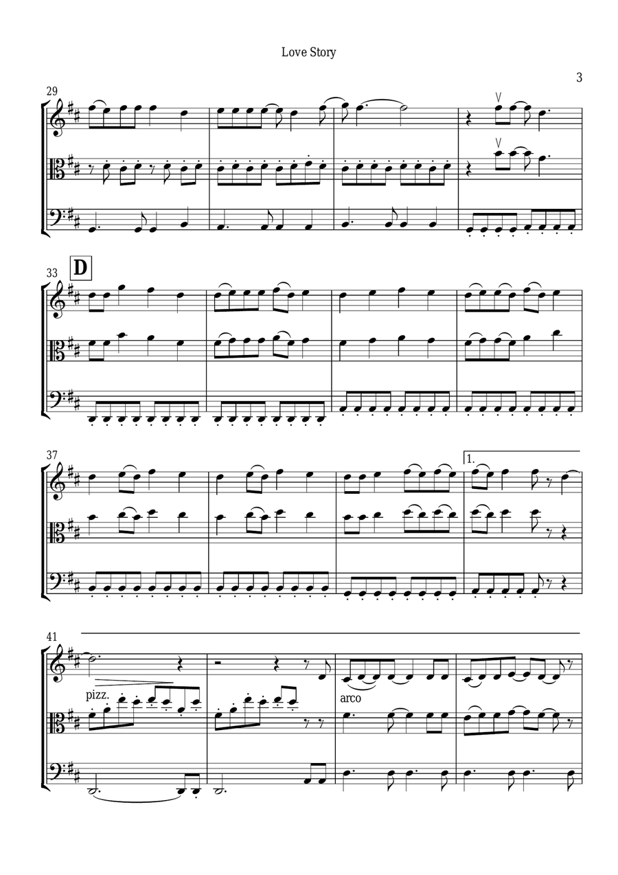 Love Story String Trio scores gallery preview page 4
