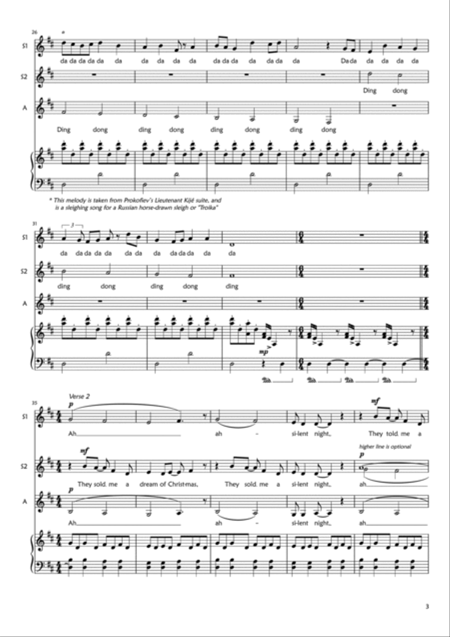 I Believe In Father Christmas SSA scores gallery preview page 3