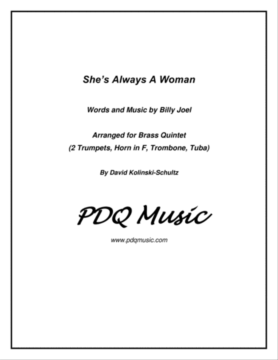 She's Always A Woman Brass Ensemble scores gallery preview page 1