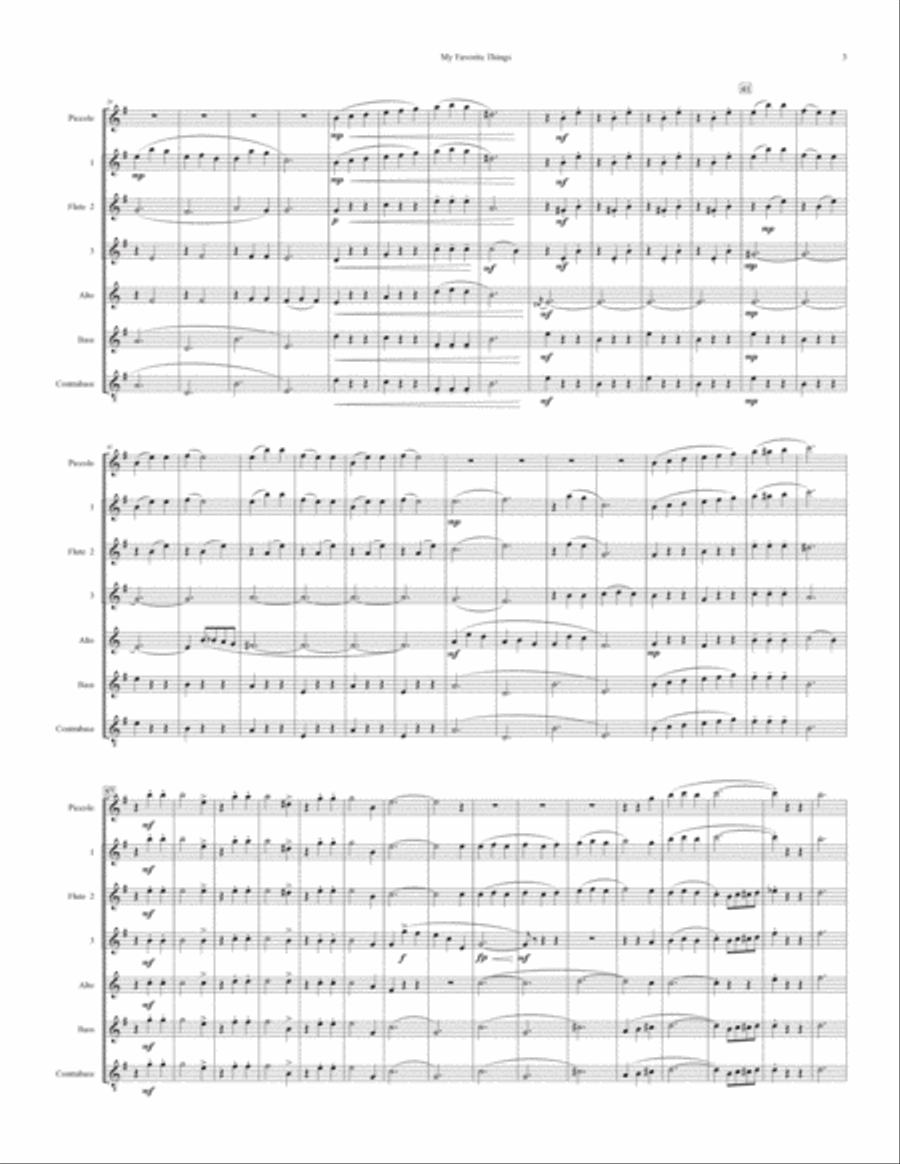 My Favorite Things Flute Choir scores gallery preview page 3