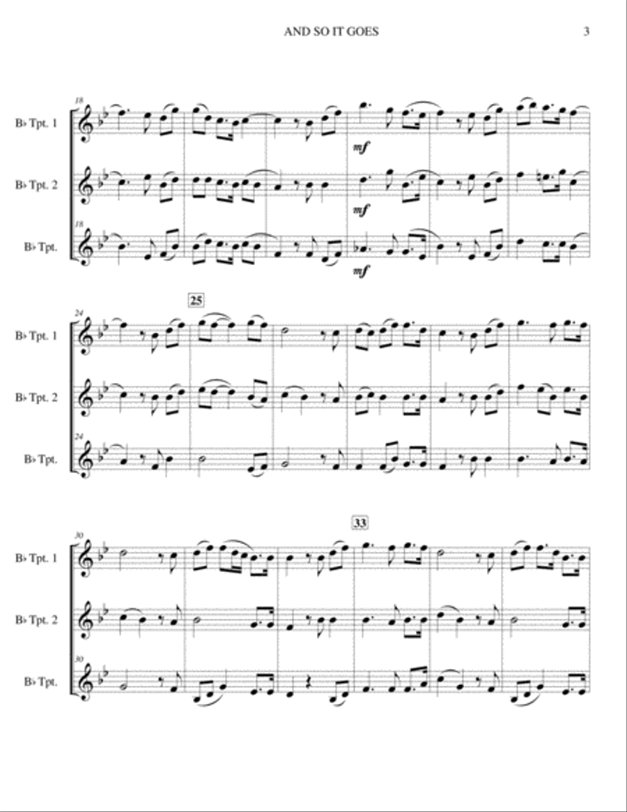 And So It Goes Brass Ensemble scores gallery preview page 3