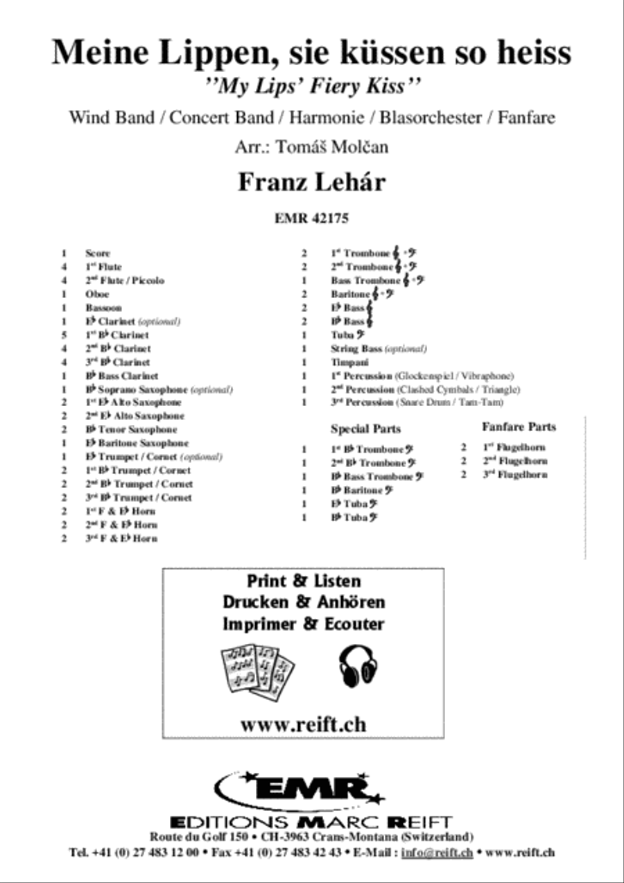 Meine Lippen, sie kussen so heiss Concert Band scores gallery preview page 2