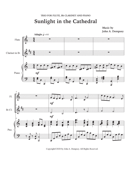 Sunlight in the Cathedral (Trio for Flute, Clarinet and Piano) image number null