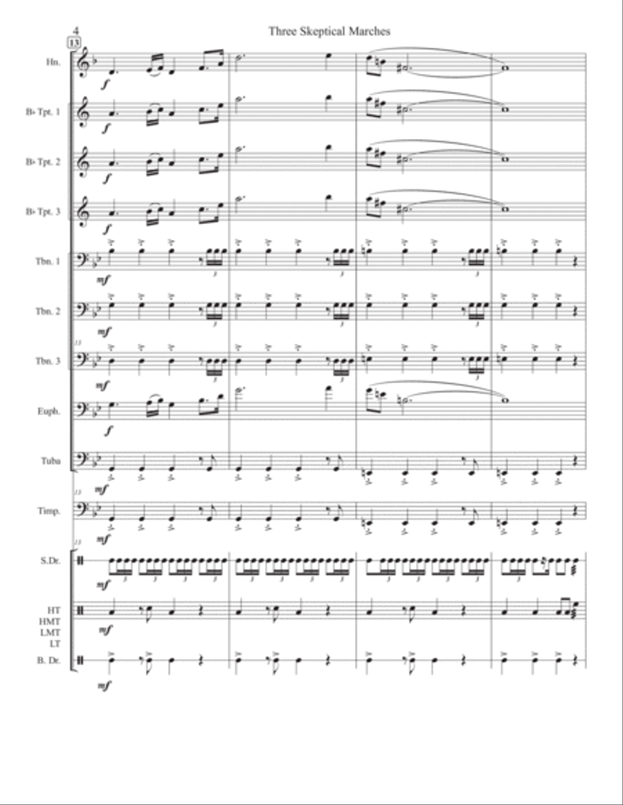 Three Skeptical Marches For Brass Ensemble and Drums