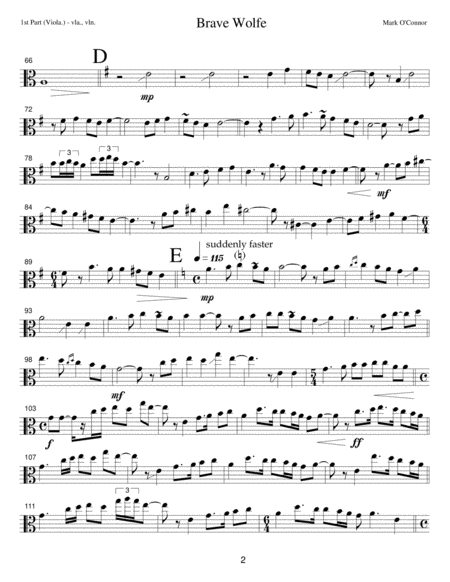 Brave Wolfe (viola part – viola and violin) image number null