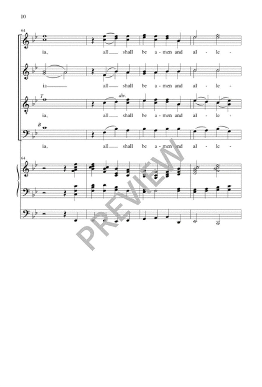 All Shall Be Amen and Alleluia Divisi scores gallery preview page 11