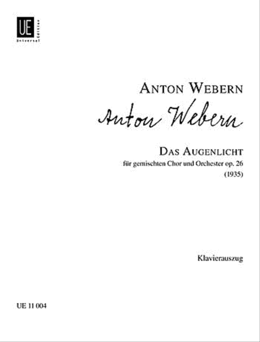 Augenlicht, Op. 26, Vocal Scor