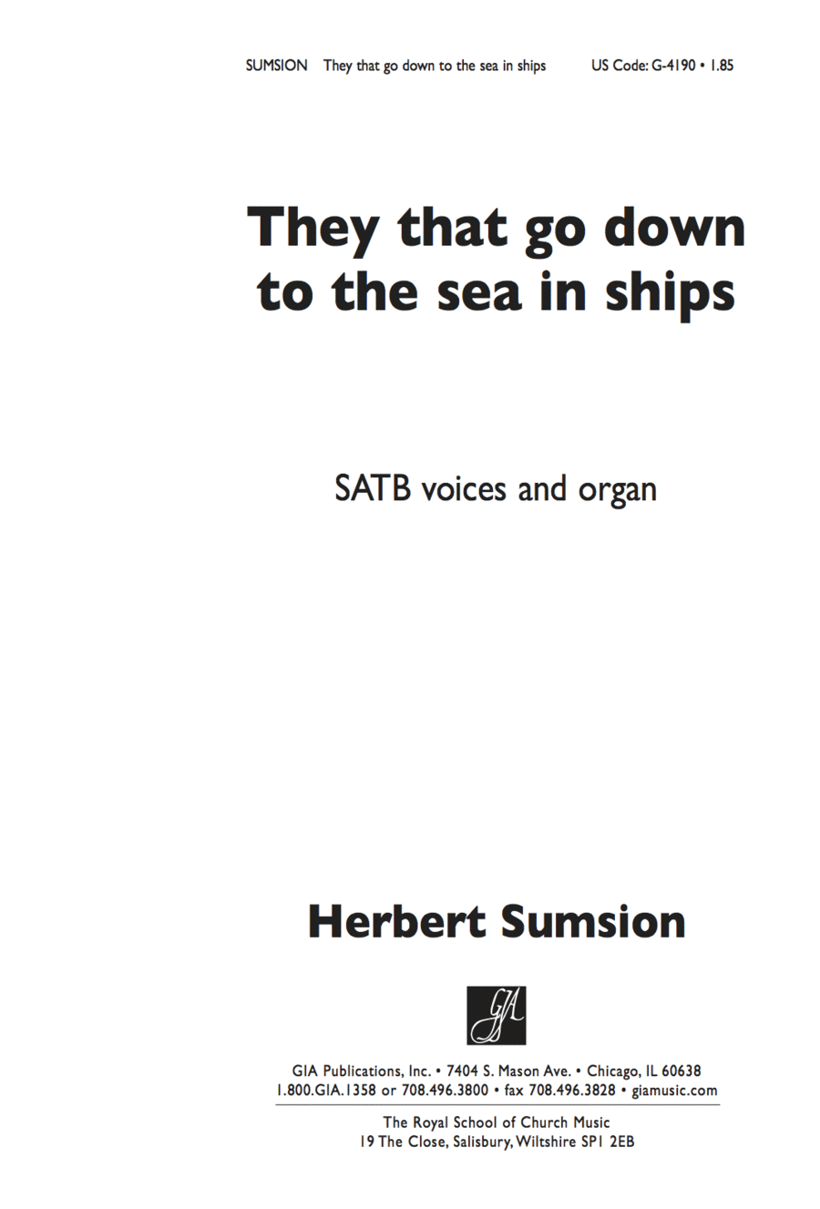 They that Go Down to the Sea in Ships 4-Part scores gallery preview page 1