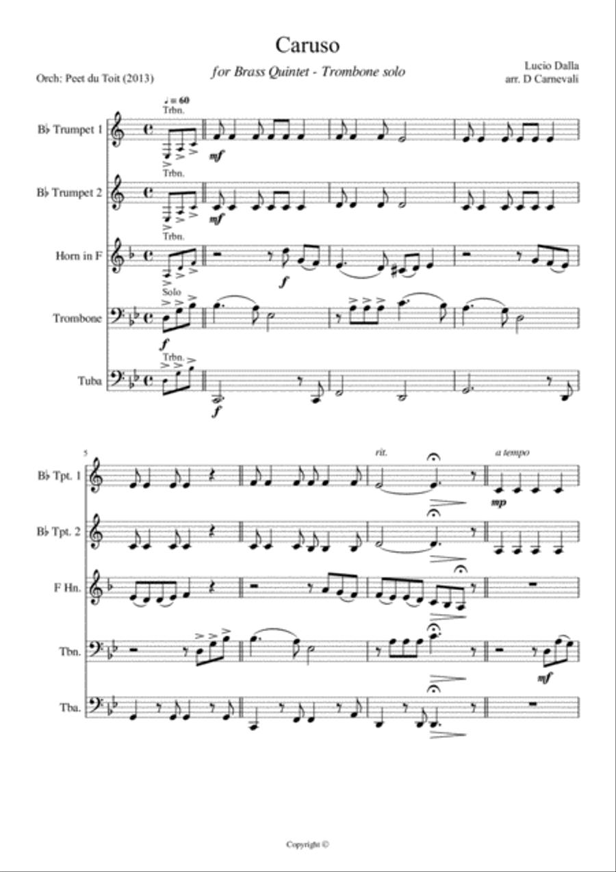 Caruso Brass Ensemble scores gallery preview page 1