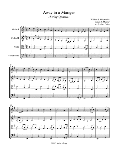 Away in a Manger (String Quartet) - Score and parts image number null