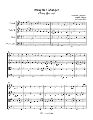 Away in a Manger (String Quartet) - Score and parts