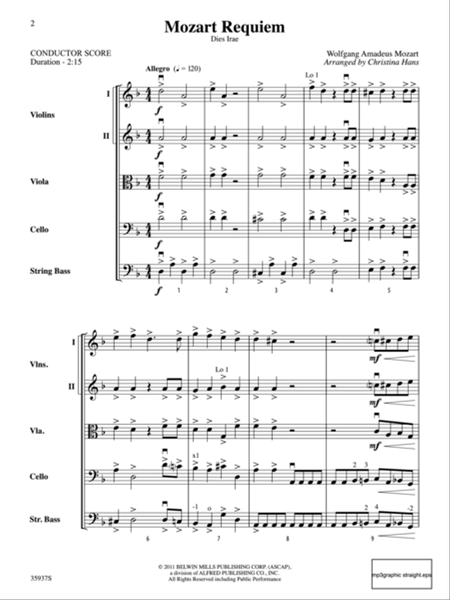 Mozart Requiem -- Dies Irae String Orchestra scores gallery preview page 2