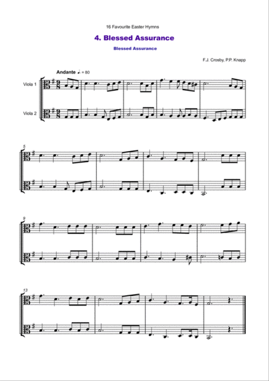 16 Favourite Easter Hymns for Viola Duet String Duet scores gallery preview page 5