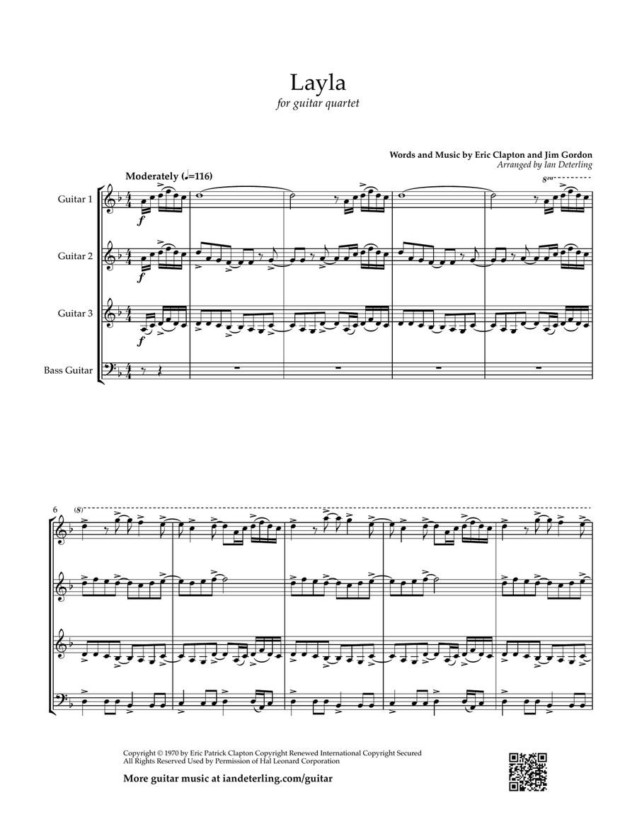 Layla Guitar Ensemble scores gallery preview page 5