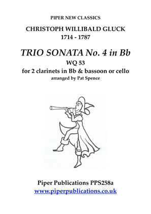 Book cover for GLUCK TRIO SONATA IN Bb Wq 53 for 2 clarinets & bassoon or cello