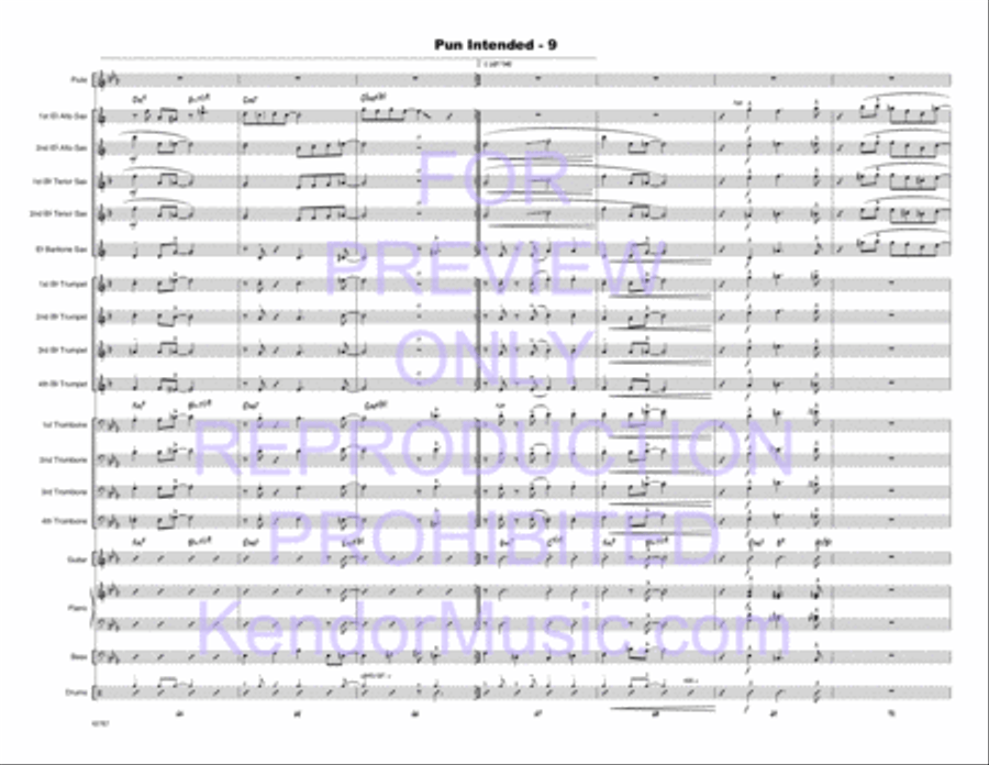 Pun Intended (Full Score) Jazz Ensemble scores gallery preview page 10