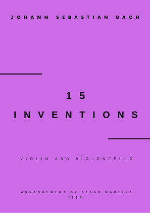 Book cover for 15 Inventions - Violin and Cello (Individual Parts)