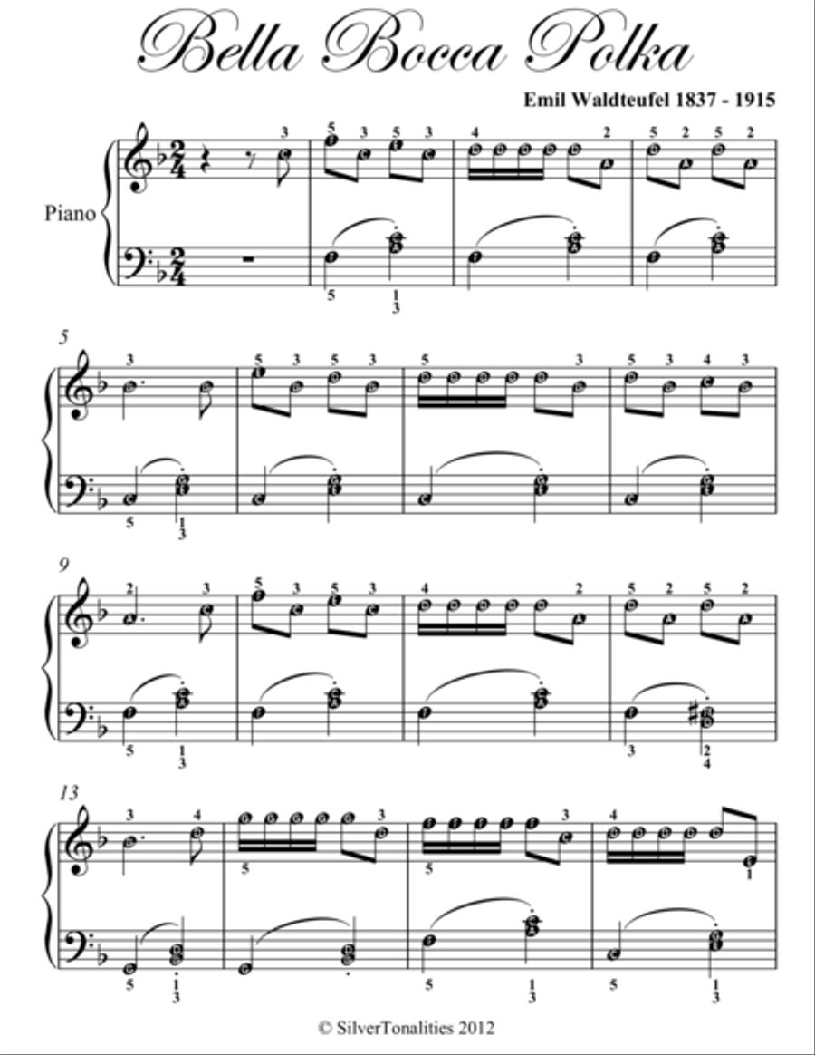 Bella Bocca Polka Easy Piano Sheet Music Easy Piano scores gallery preview page 2