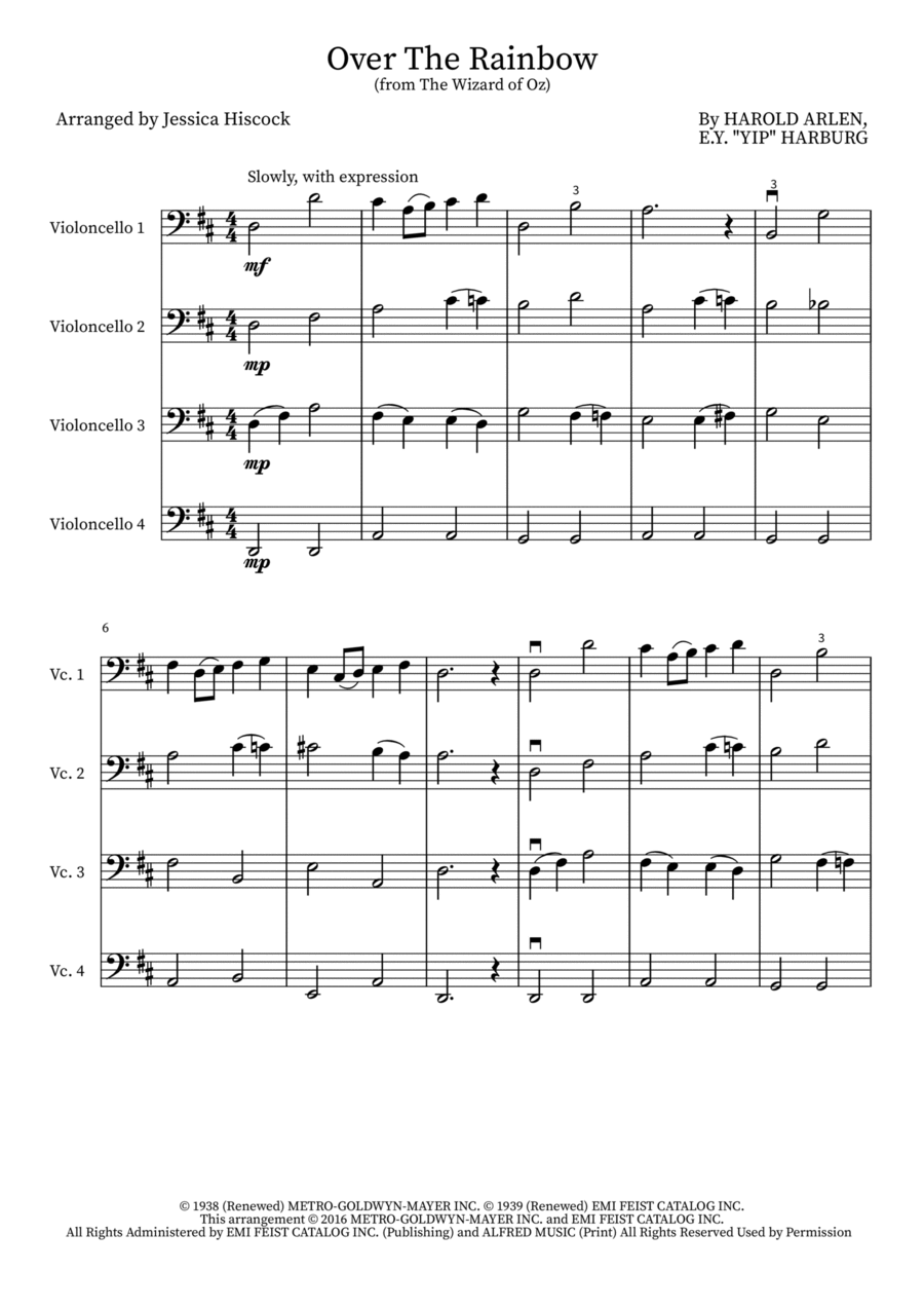 Over The Rainbow School and Community scores gallery preview page 1