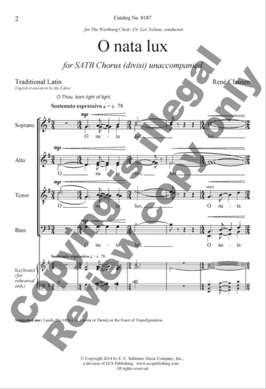 O nata lux Divisi scores gallery preview page 2