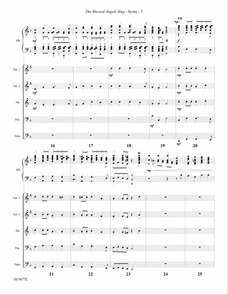 The Blessed Angels Sing - Full Score and Parts for Brass Quintet Brass Quintet scores gallery preview page 4