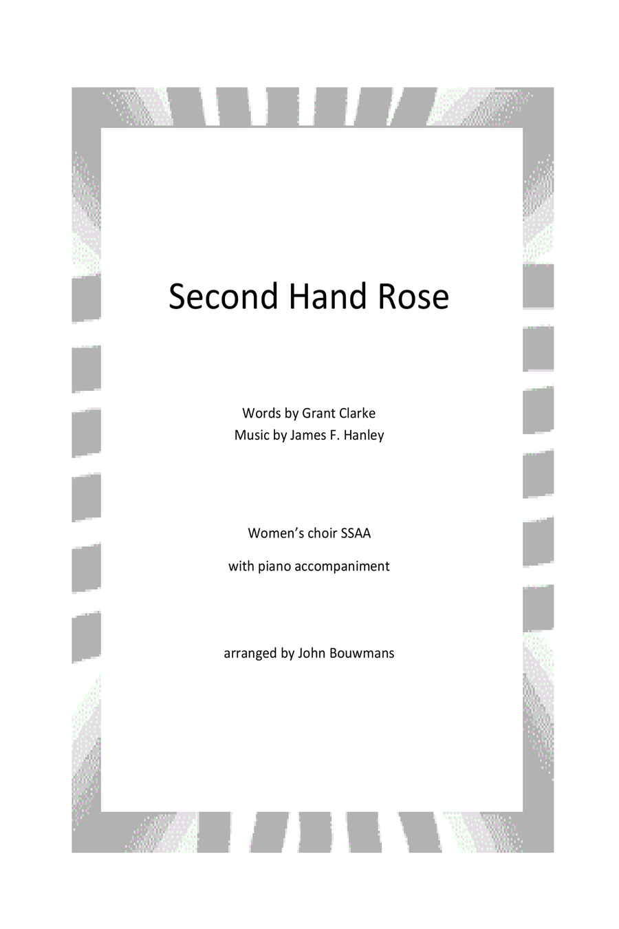 Second Hand Rose SSAA scores gallery preview page 1