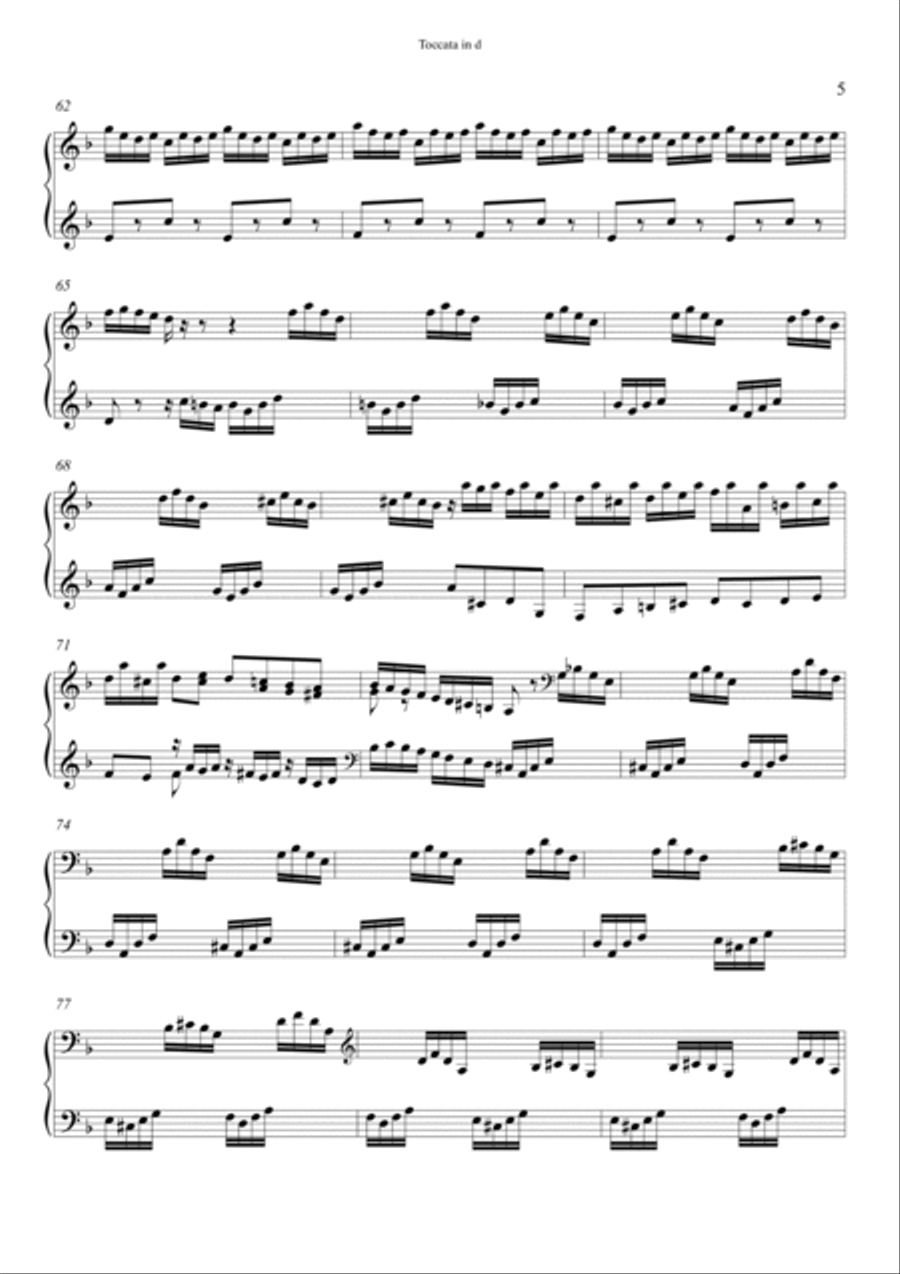 Toccata in d minor Piano Solo scores gallery preview page 5