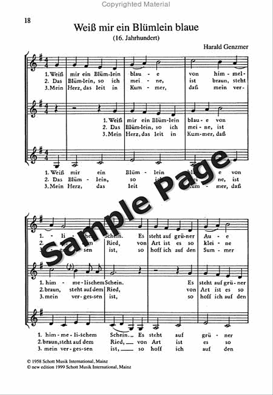 Genzmer H Alte Volkslieder I Neuen S tze Women's Choir scores gallery preview page 19