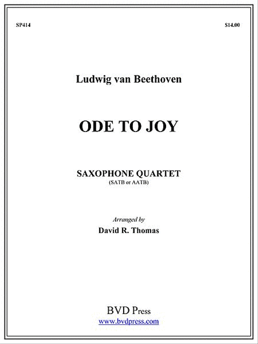 Ode to Joy Saxophone Quartet scores gallery preview page 1