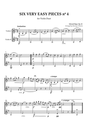 Six Very Easy Pieces nº 4 (Andantino) - Violin Duet