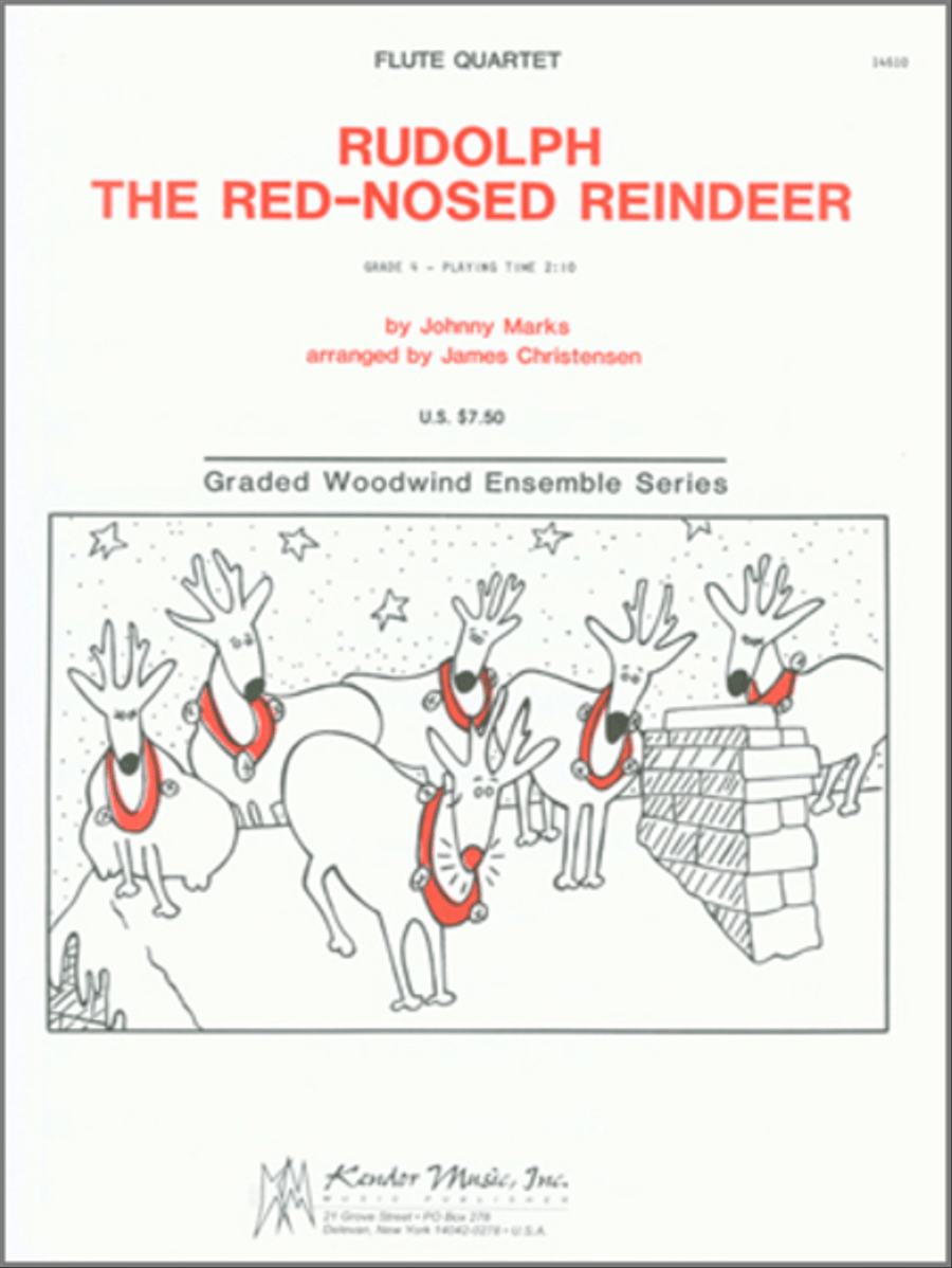 Rudolph The Red-Nosed Reindeer Flute Quartet scores gallery preview page 1