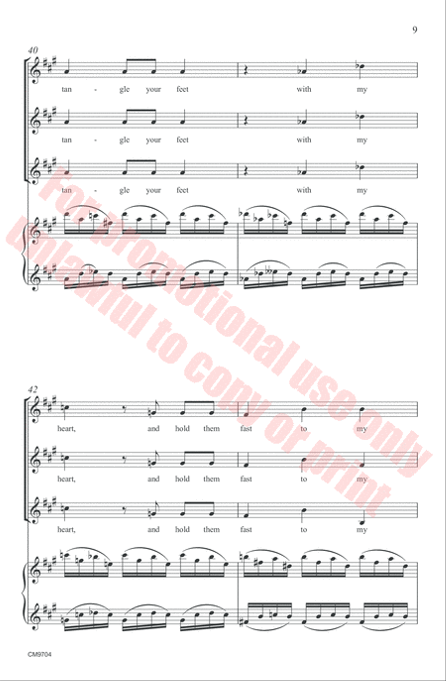 Do Not Go My Love SSA scores gallery preview page 9