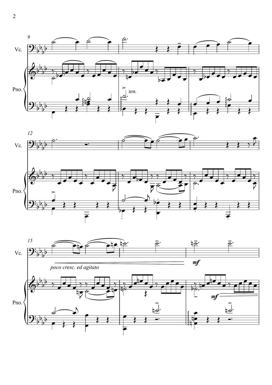 Franz Liszt - Liebestraum (Love Dream) Violoncello Solo Piano scores gallery preview page 2
