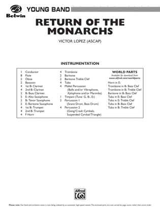 Book cover for Return of the Monarchs: Score
