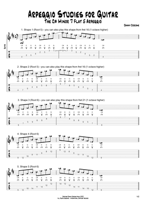 Arpeggio Studies for Guitar - The C# Minor 7 Flat 5 Arpeggio