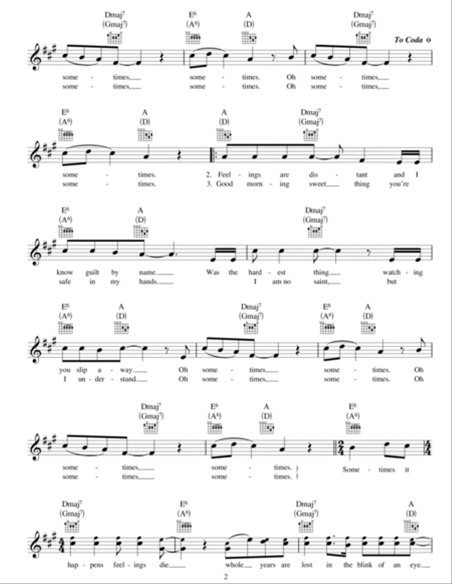 Sometimes Piano scores gallery preview page 2