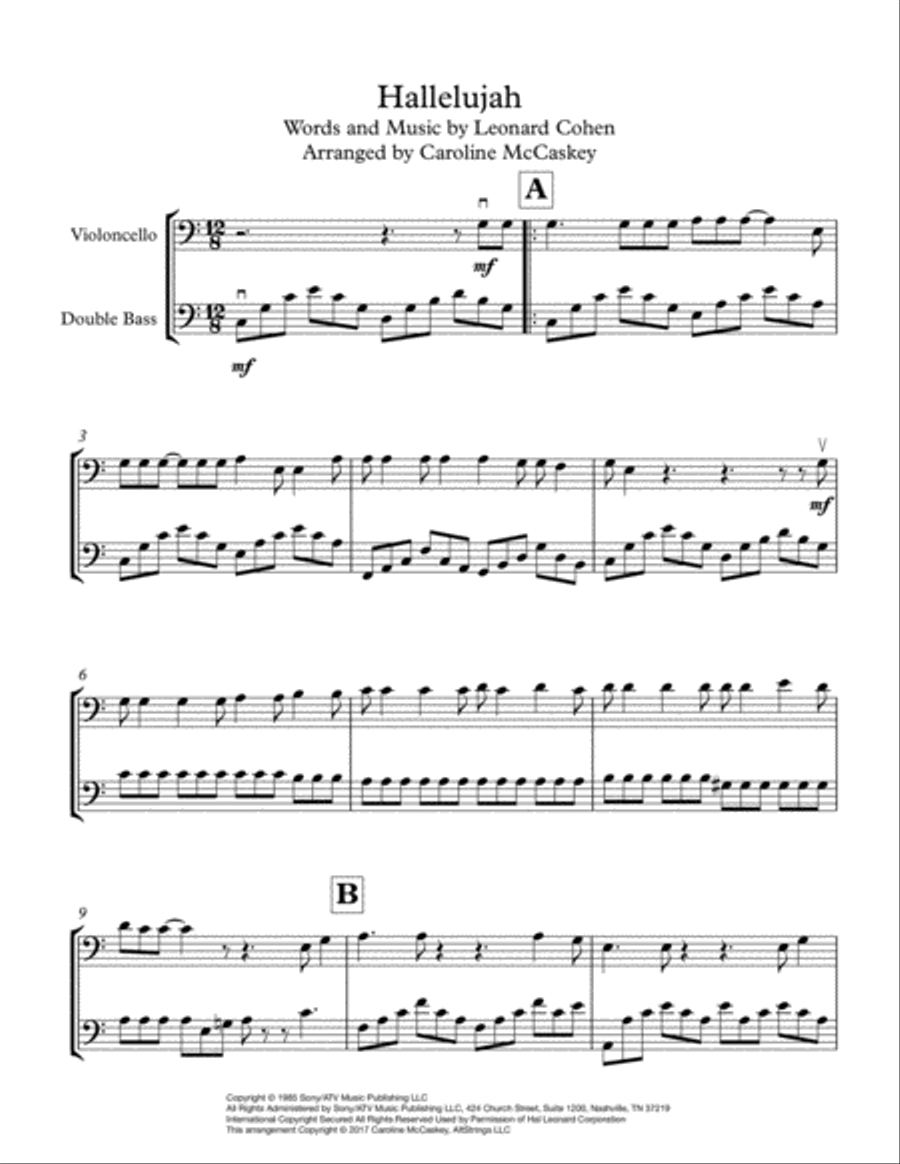Hallelujah String Duet scores gallery preview page 2