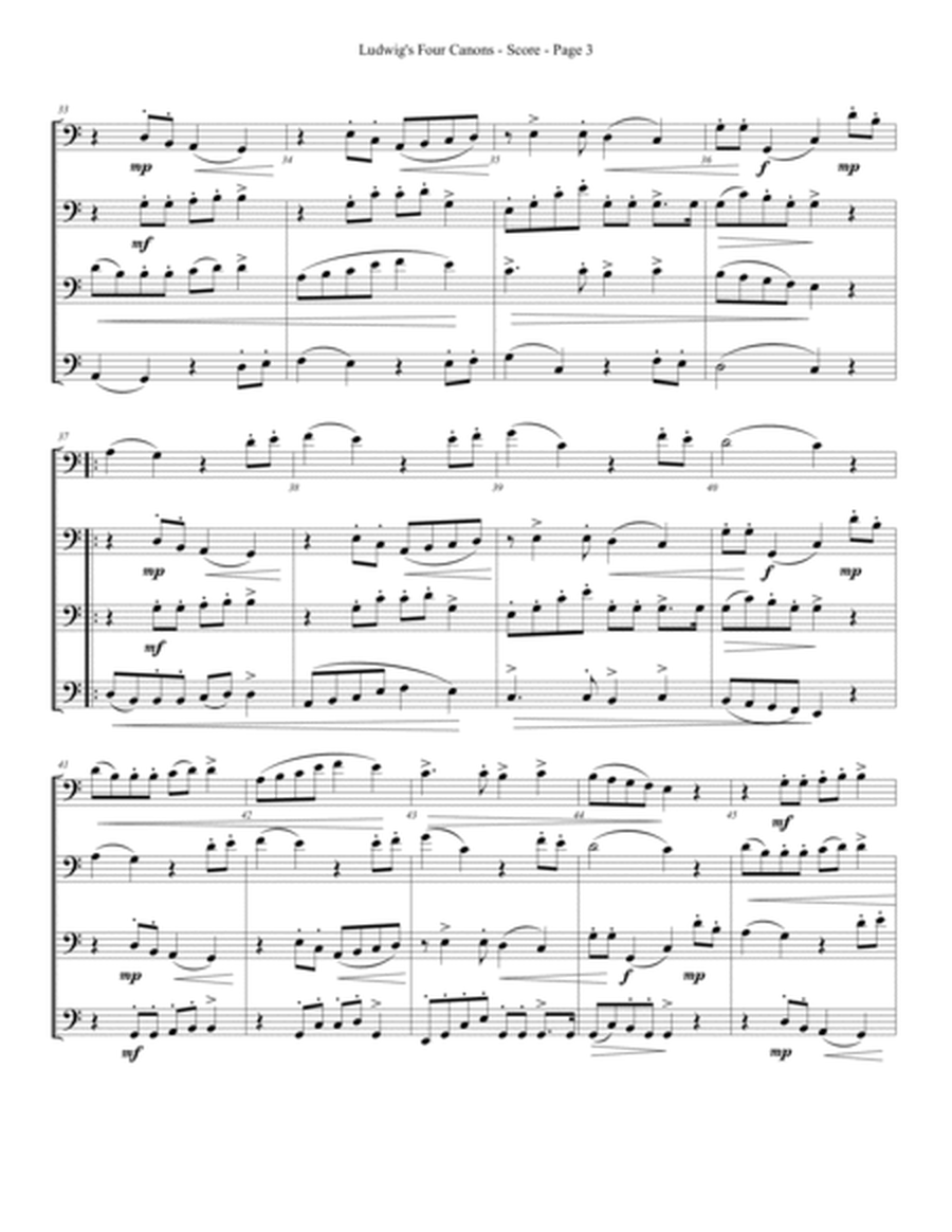 Ludwig's Four Canons for Trombone or Low Brass Quartet image number null