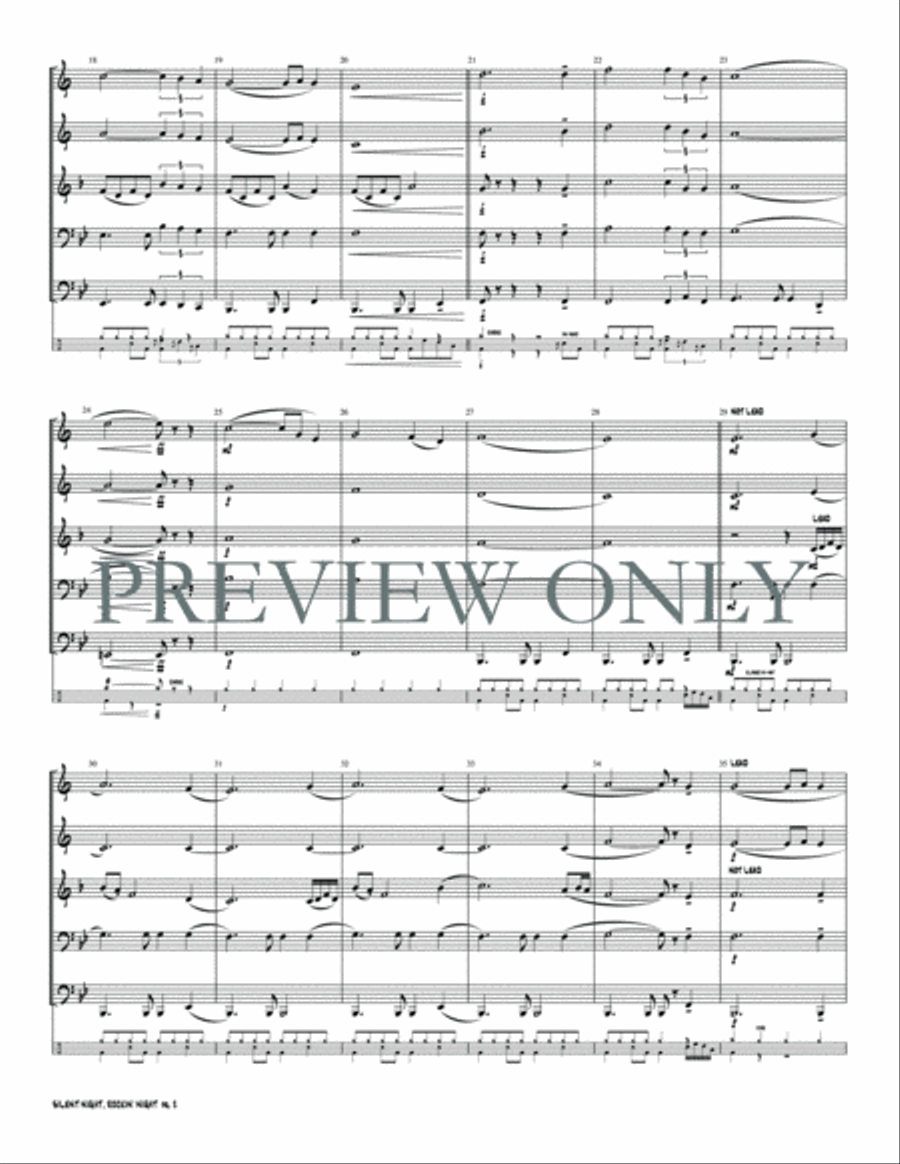 Silent Night, Rockin' Night Brass Ensemble scores gallery preview page 4