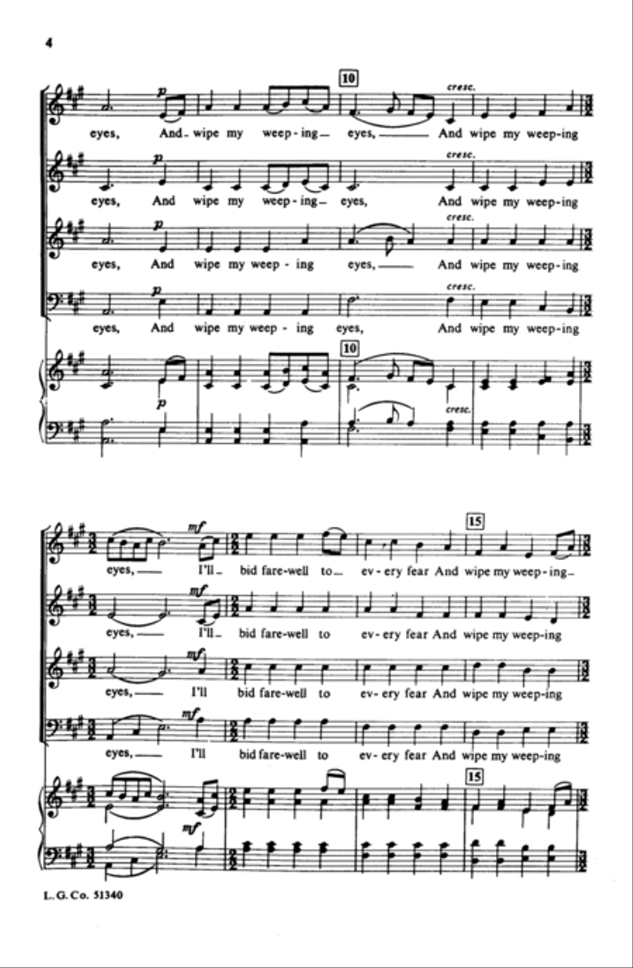 When I Can Read My Title Clear 4-Part scores gallery preview page 13