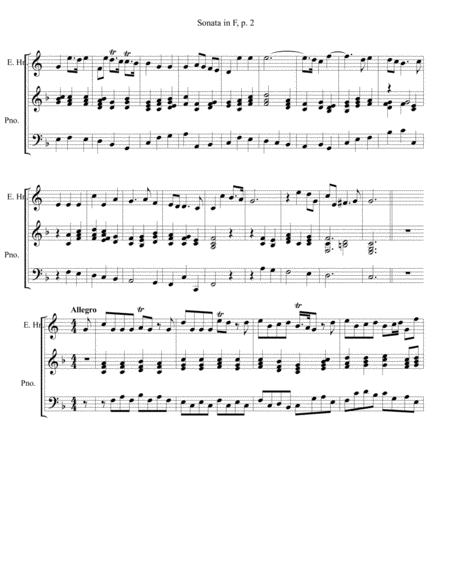 Sonata in F by George Frideric Handel, arranged for English Horn and Piano image number null