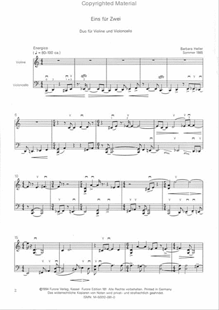 Eins fur Zwei Violin scores gallery preview page 2