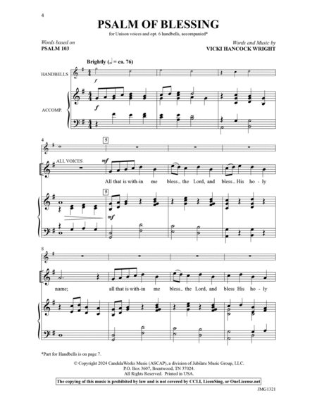 Psalm of Blessing - Director's Score/Resource image number null