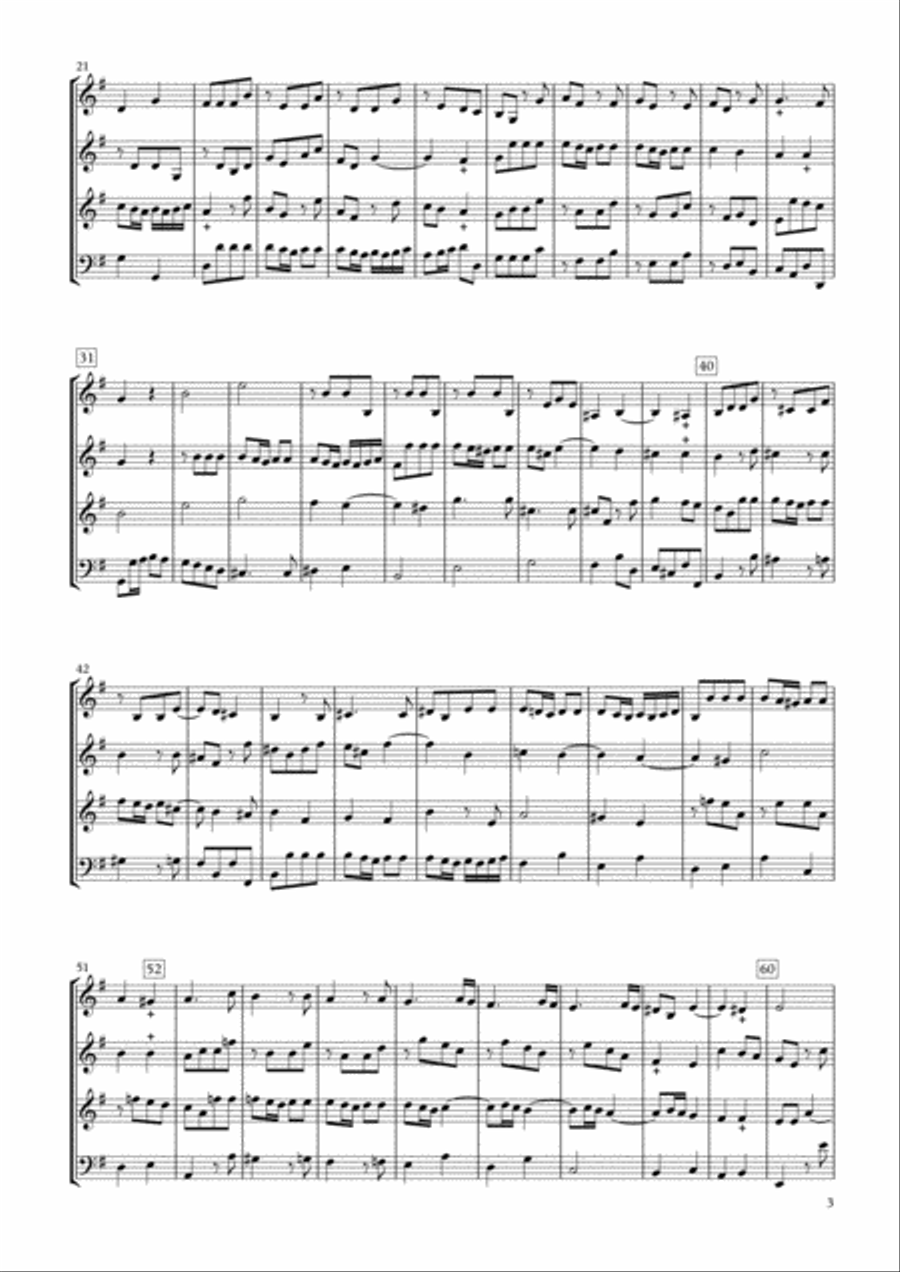 Sonata Op.34-3 for Clarinet quartet Clarinet Quartet scores gallery preview page 3