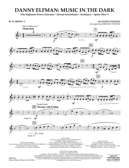 Danny Elfman: Music in the Dark - Bb Clarinet 2